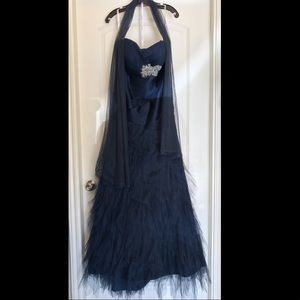 Midnight blue Montage by Mon Cheri formal gown